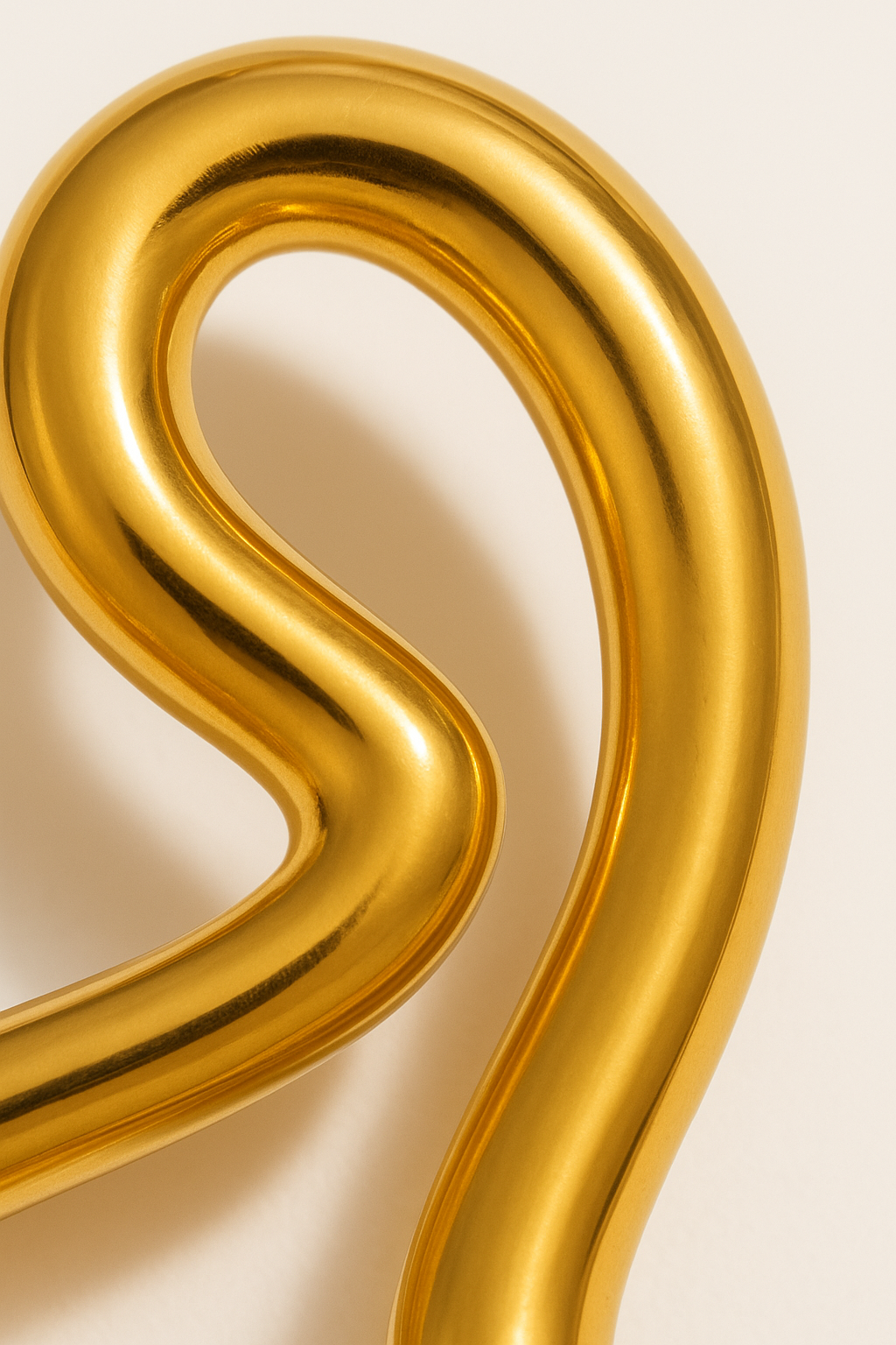 Abstract Fluid Gold Statement Earrings – Bold Modern Designer Jewelry for Women | Lightweight Artistic Drop Earrings