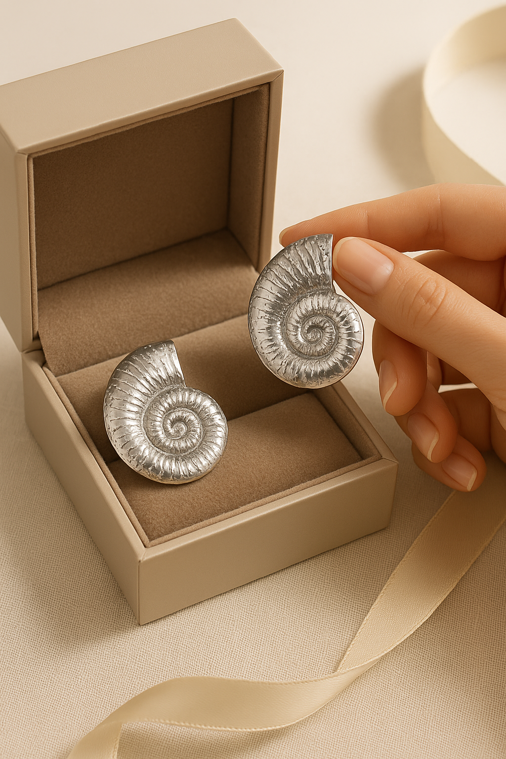Antique Silver Spiral Shell Earrings for Women | Nautical-Inspired Statement Studs | Handcrafted Oxidized Boho Jewelry for Casual & Festive Wear