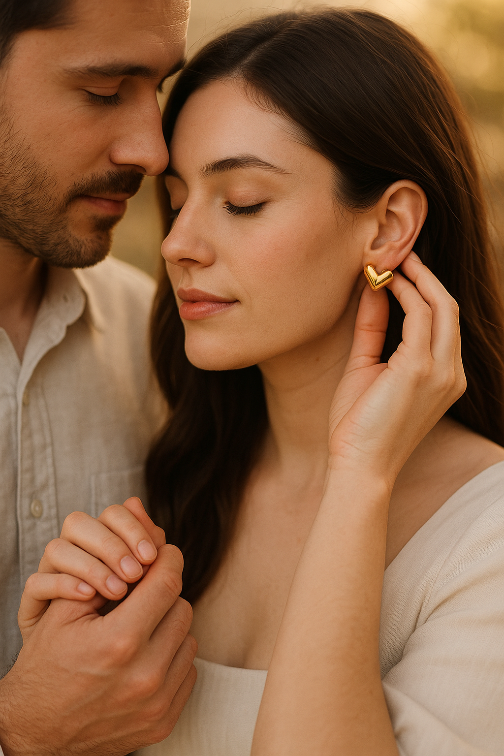 Minimal Gold Heart Stud Earrings – Everyday Lightweight Jewelry for Women | Elegant & Timeless Look