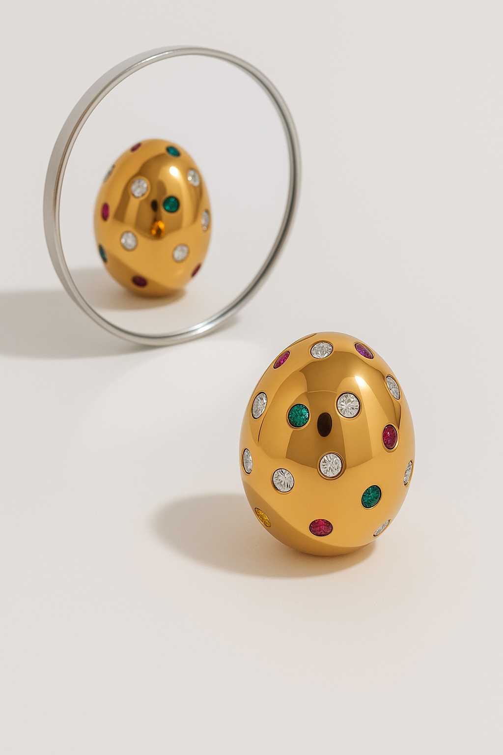 Luxury Dome Gold Earrings with Multicolor CZ Stones – Bold Party Statement Jewelry for Women | Designer Polished Hoops