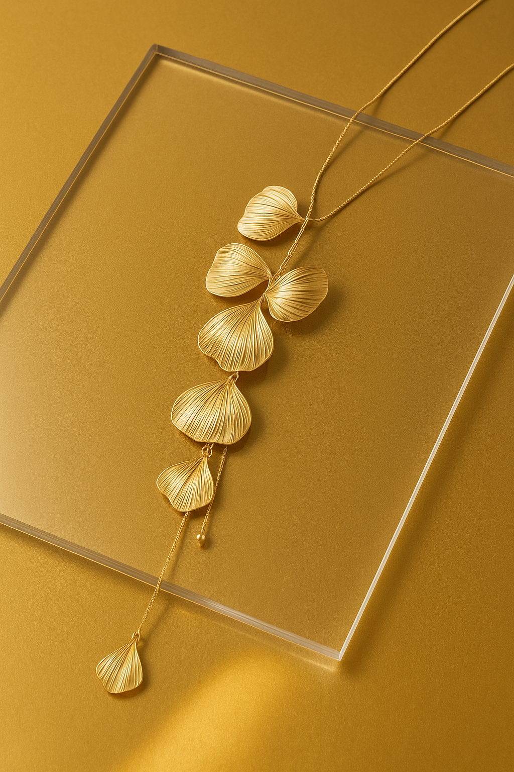 Gold Leaf Pendant Necklace for Women