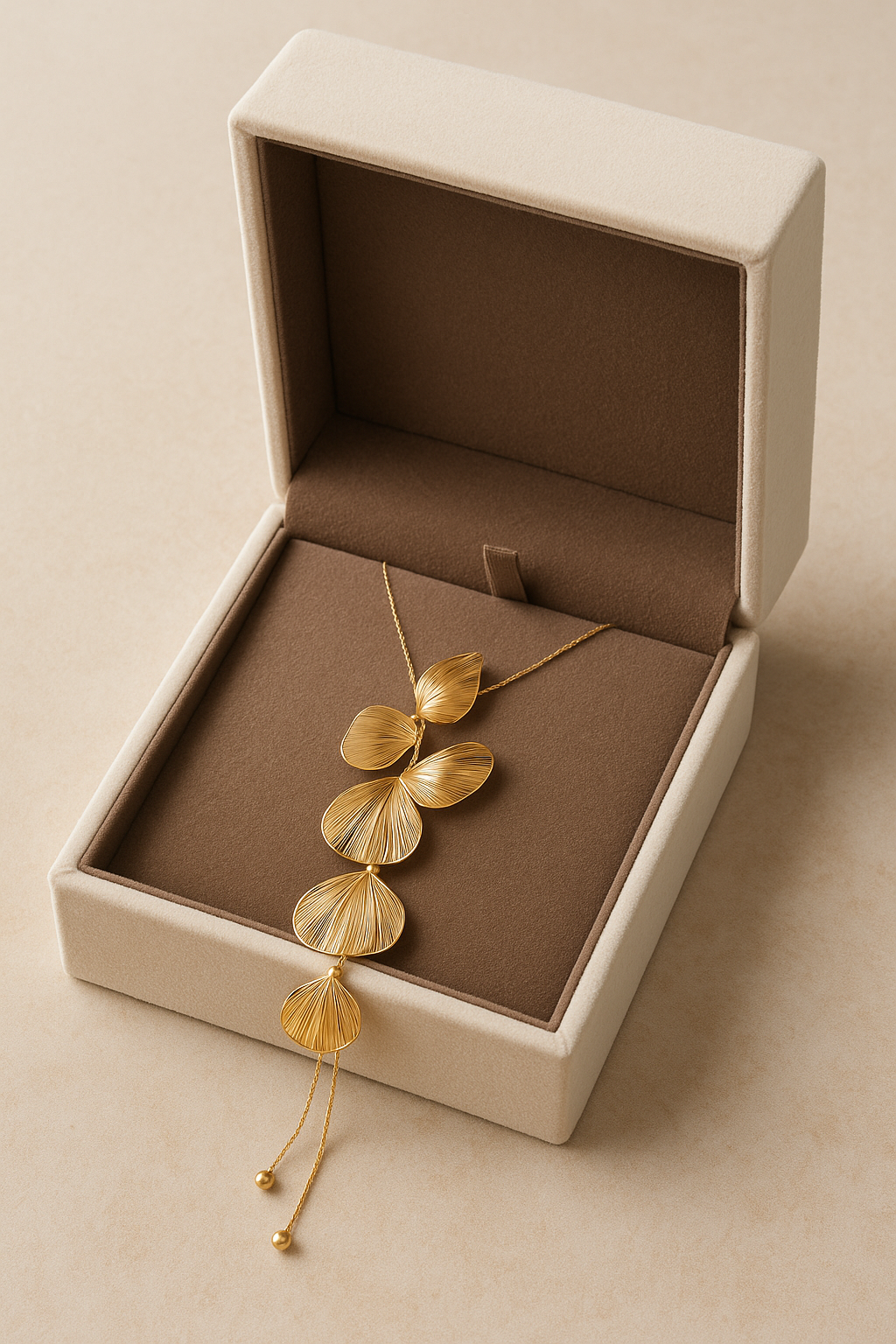 Gold Leaf Pendant Necklace for Women