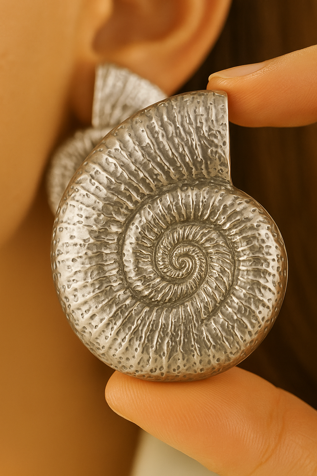 Antique Silver Spiral Shell Earrings for Women | Nautical-Inspired Statement Studs | Handcrafted Oxidized Boho Jewelry for Casual & Festive Wear