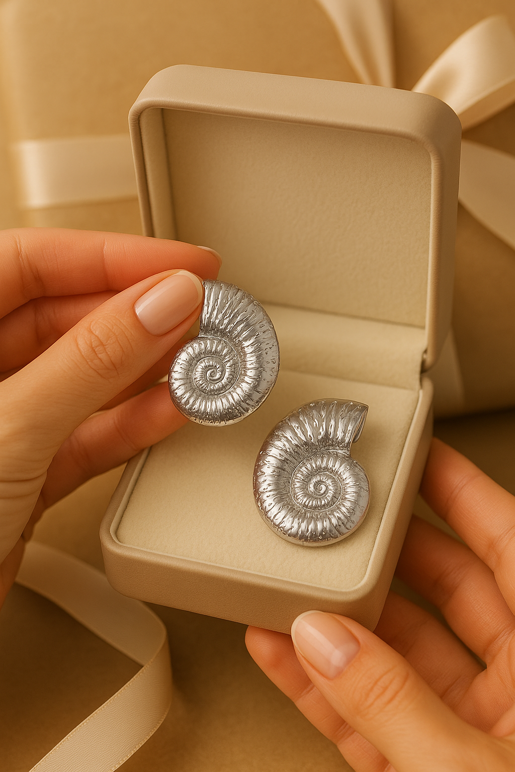 Antique Silver Spiral Shell Earrings for Women | Nautical-Inspired Statement Studs | Handcrafted Oxidized Boho Jewelry for Casual & Festive Wear
