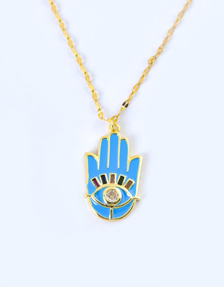 Blue Hamsa Pendant
