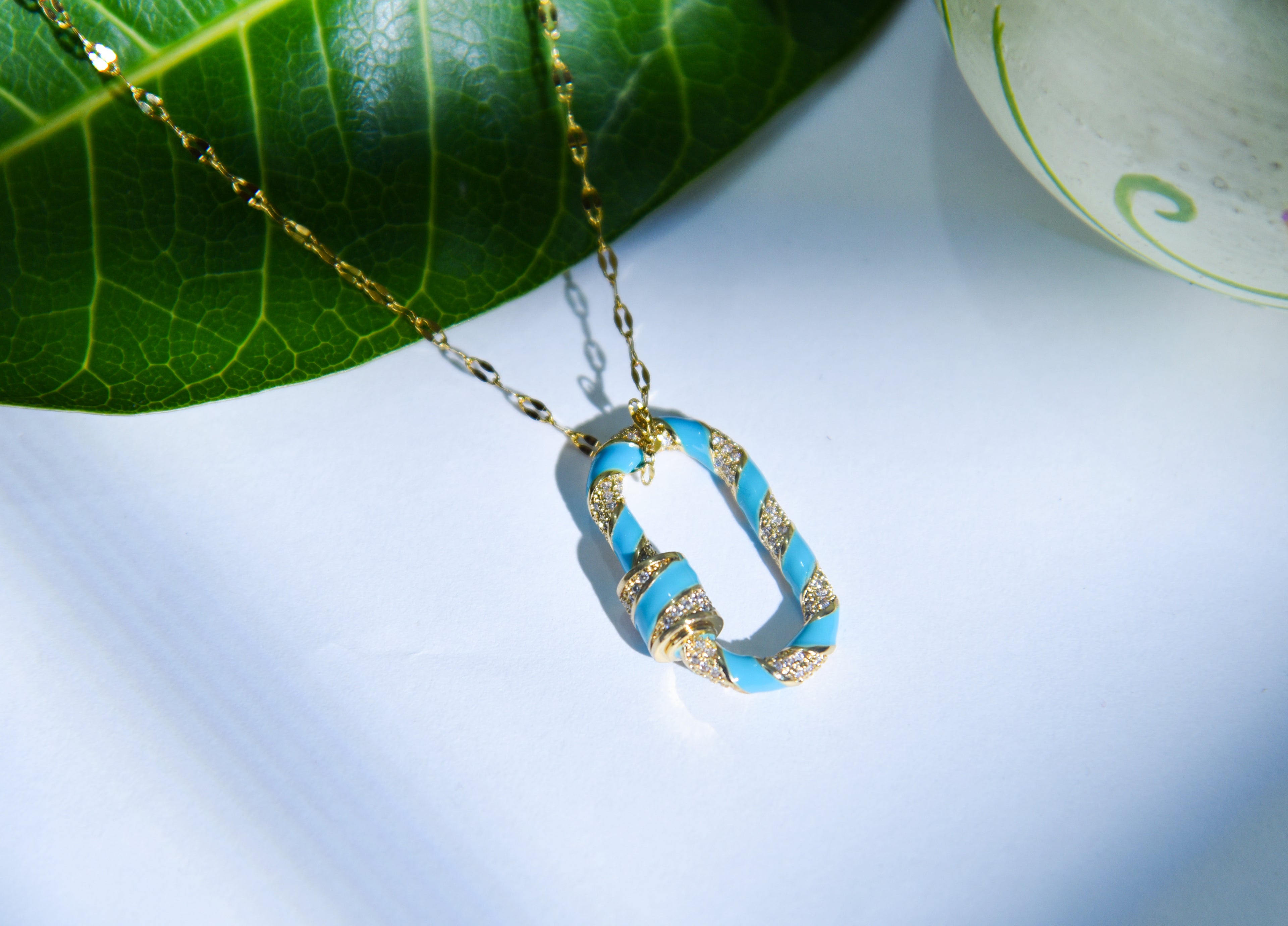 Aqua Amber Pendant