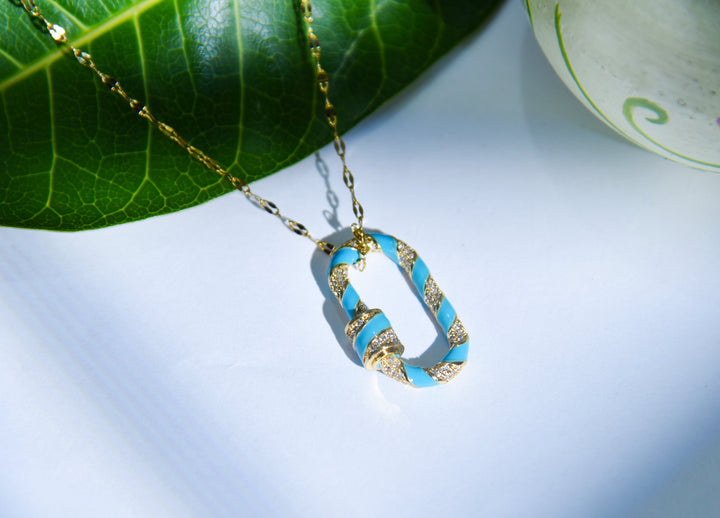 Aqua Amber Pendant