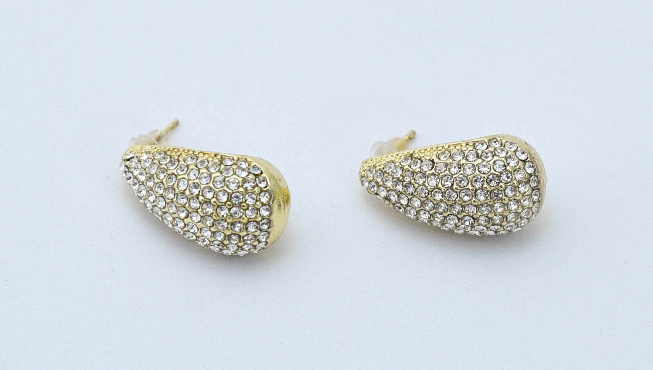 Classic Zirconia Studded Gold Polish Drop Earring