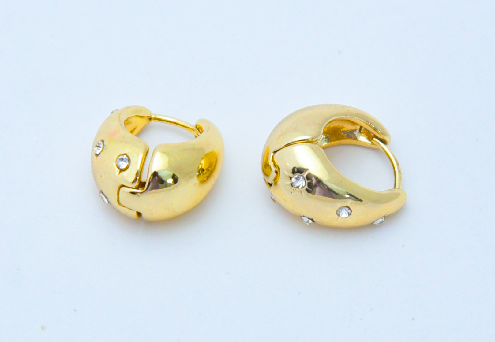Golden Glimmer Star Hoop Earrings