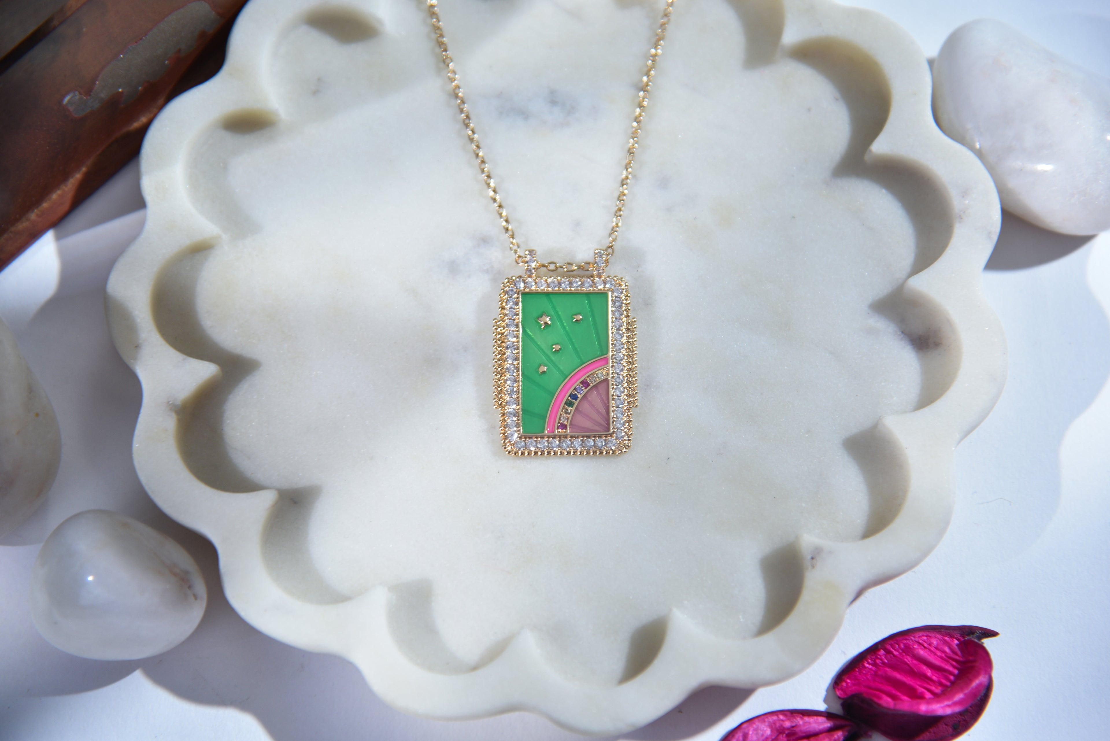 Green Enamel Pendant