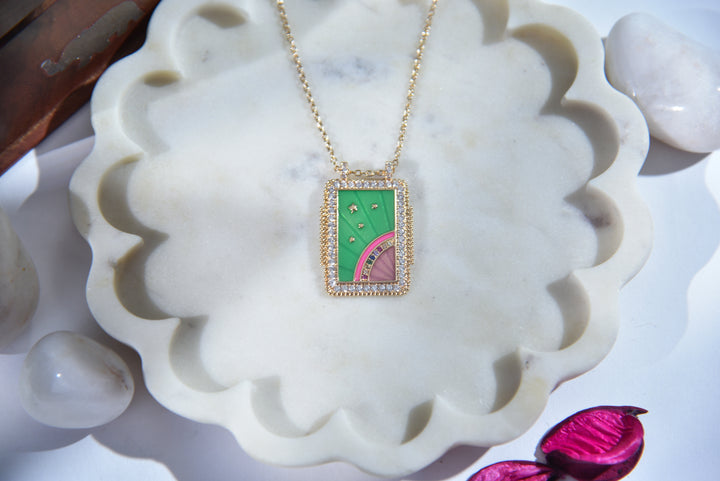 Green Enamel Pendant