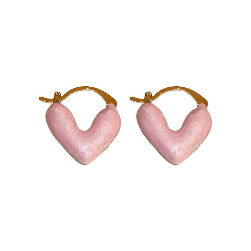 Heart Out – Pink Heart Hoop Earrings