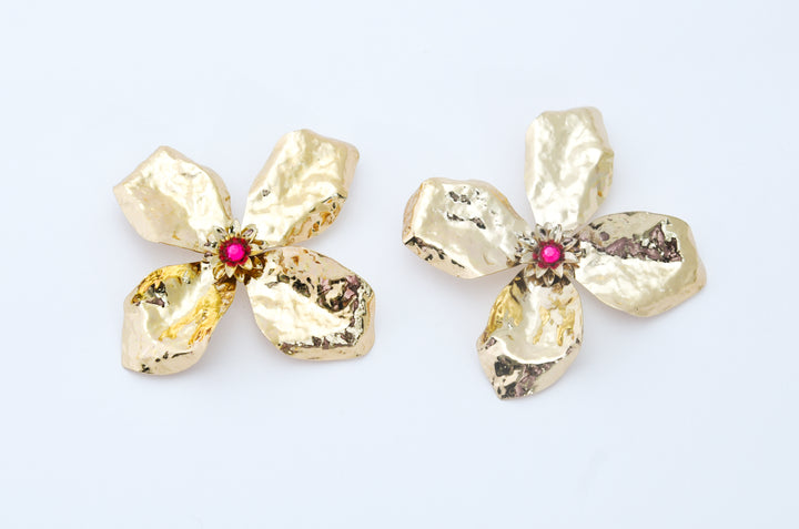 Ruby Blooms Studs