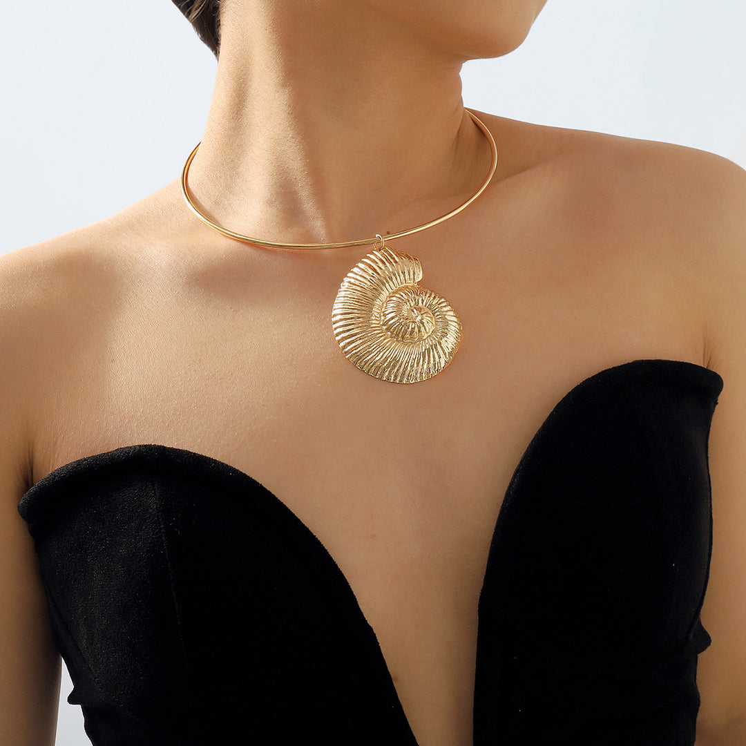 SEA Aura – Gold Finish Statement Necklace