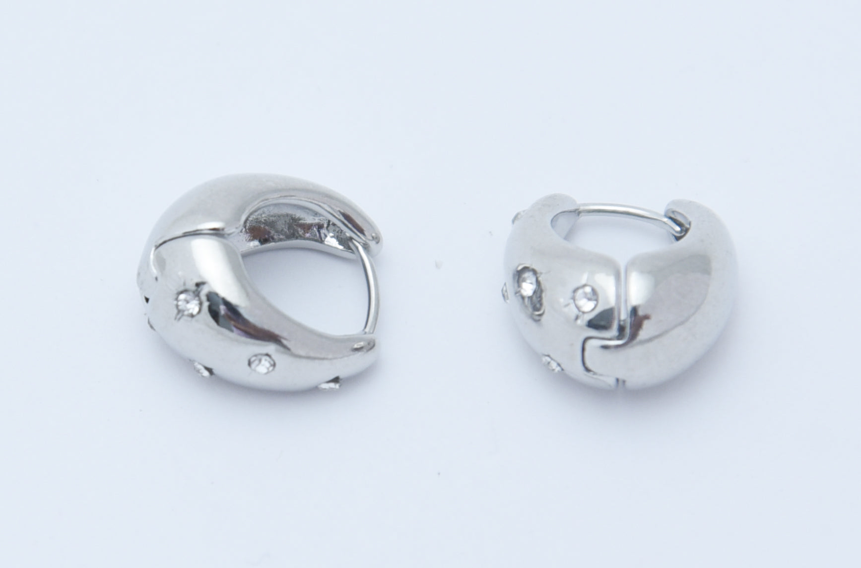 Silver Star Hoop Earrings
